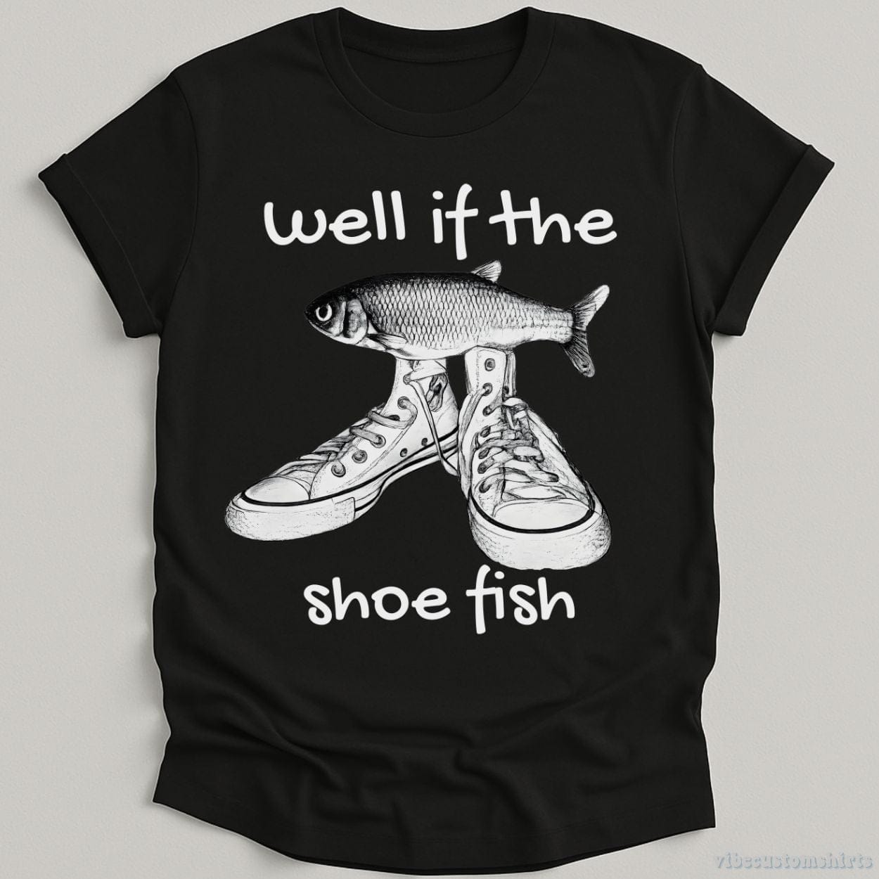 T-Shirt Black / S Well If Shoe Fish Vintage Shirt