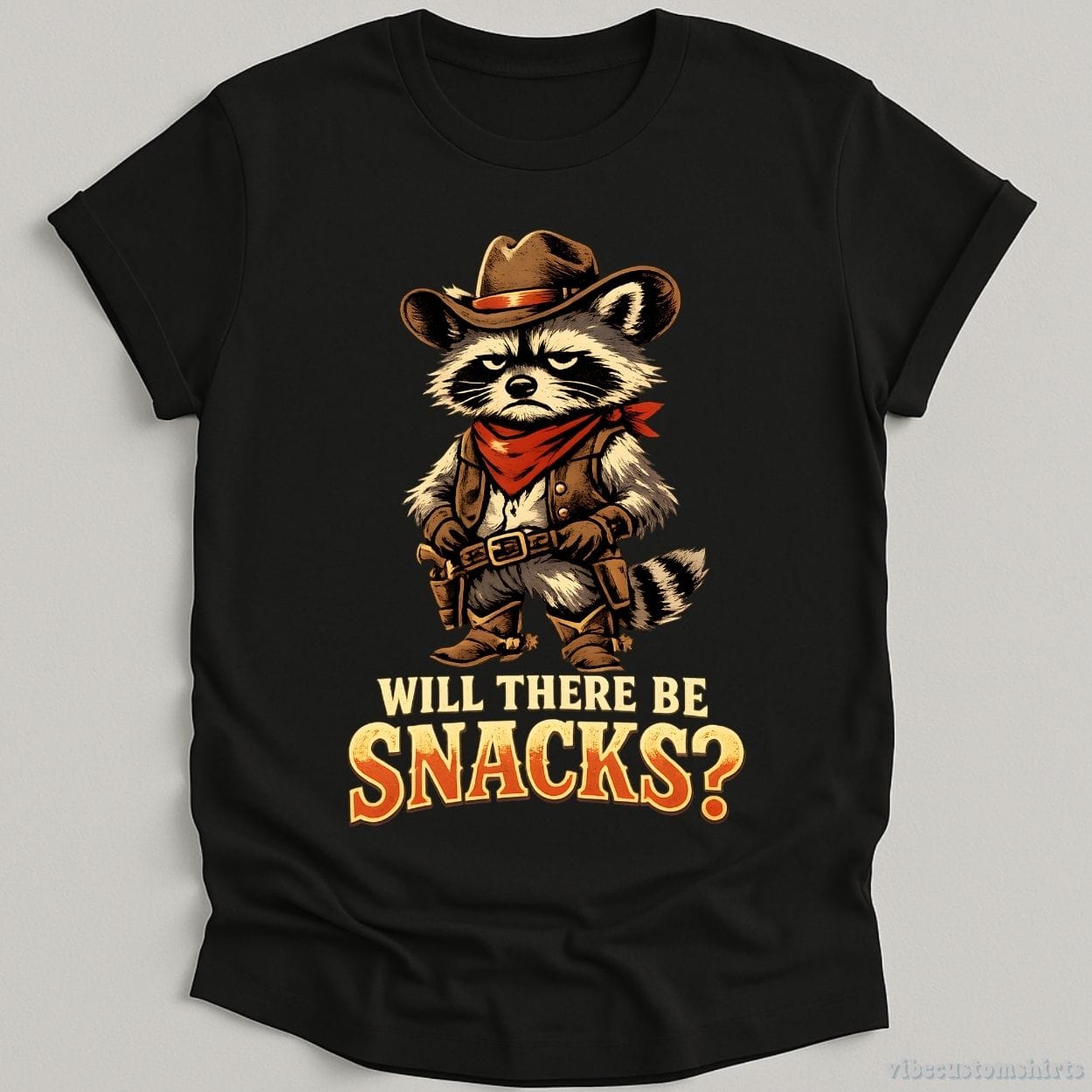 T-Shirt Black / S Will There Be Snacks Raccoon Shirt