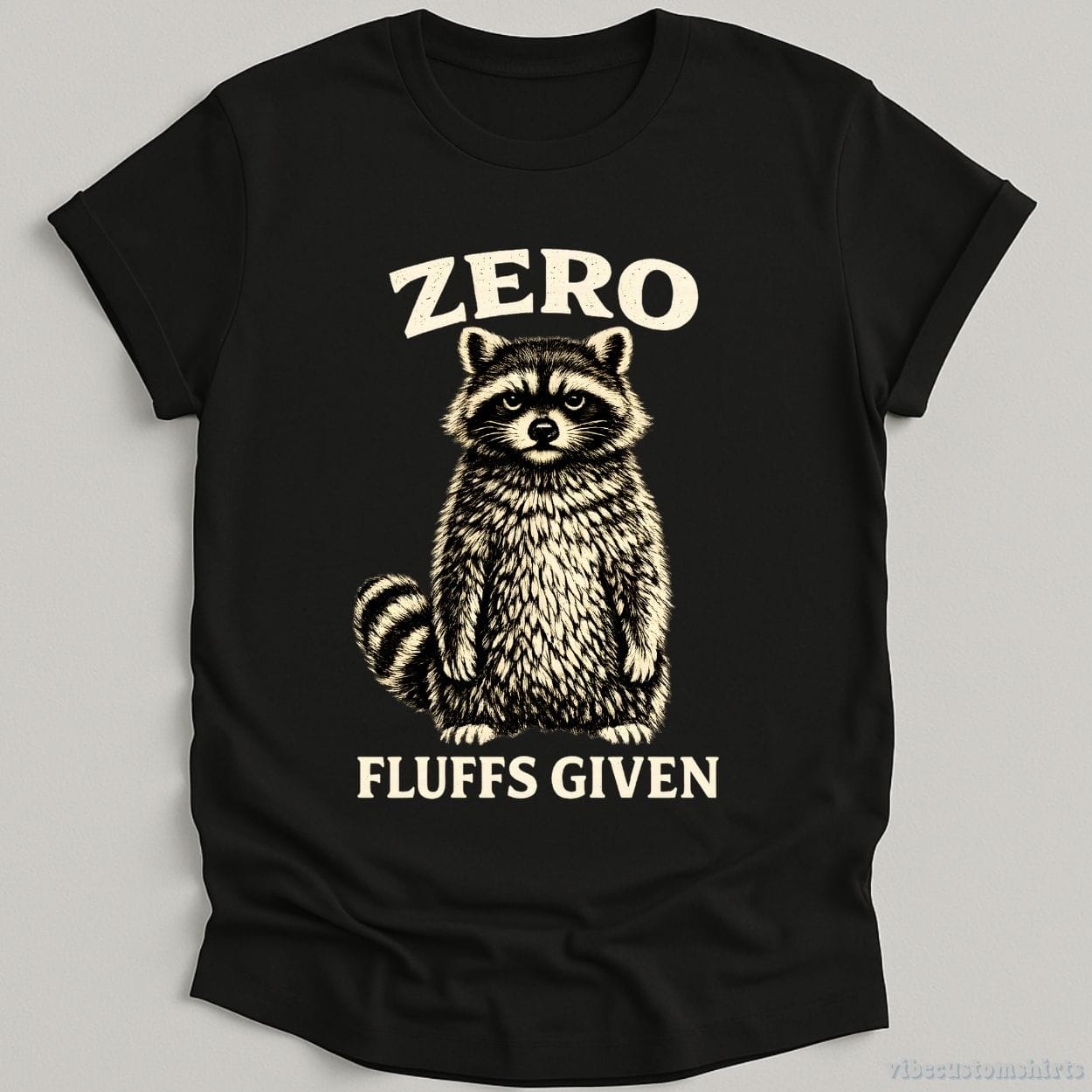 T-Shirt Black / S Zero Fluffs Given Raccoon Shirt