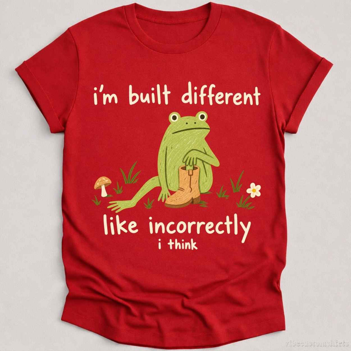 T-Shirt Cardinal Red / S I'm Build Different Like Incorrectly I Think Frog Shirt