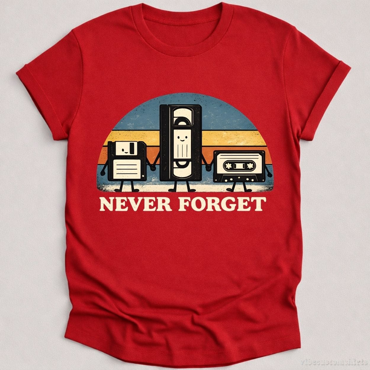 T-Shirt Cardinal Red / S Never Forget Retro Style Shirt
