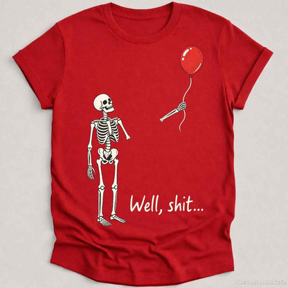T-Shirt Cardinal Red / S Skeleton’s Balloon of Regret Halloween Shirt