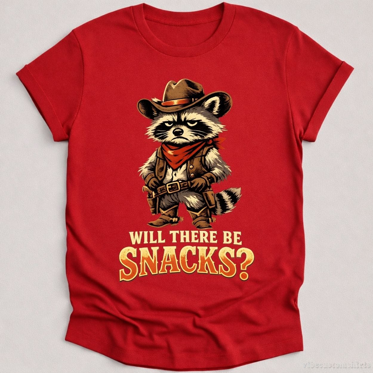 T-Shirt Cardinal Red / S Will There Be Snacks Raccoon Shirt