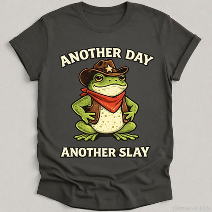 T-Shirt Charcoal / S Another Day Another Slay Cowboy Frog Shirt