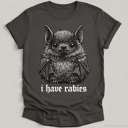 T-Shirt Charcoal / S I Have Rabies Bat Shirt