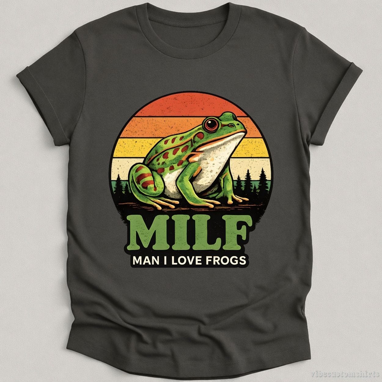 T-Shirt Charcoal / S Milf Man I Love Frogs Funny Shirt