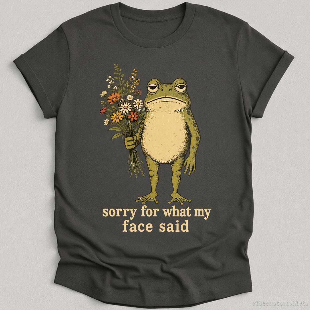T-Shirt Charcoal / S Sorry For What My Face Said Frog Shirt