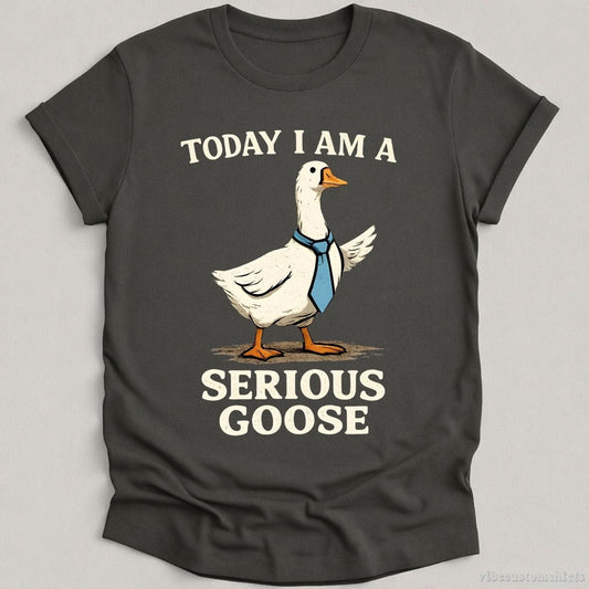 T-Shirt Charcoal / S Today I Am A Serious Goose Funny Meme Shirt
