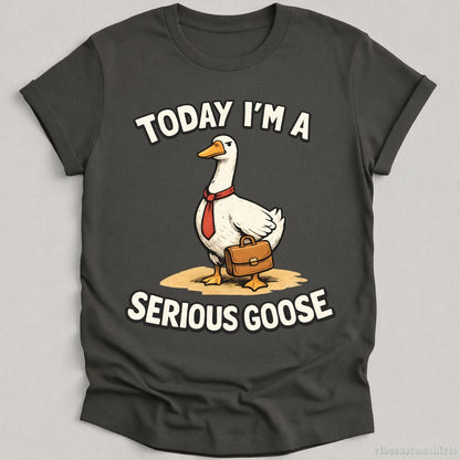 T-Shirt Charcoal / S Today I'm A Serious Goose Vintage Style Shirt