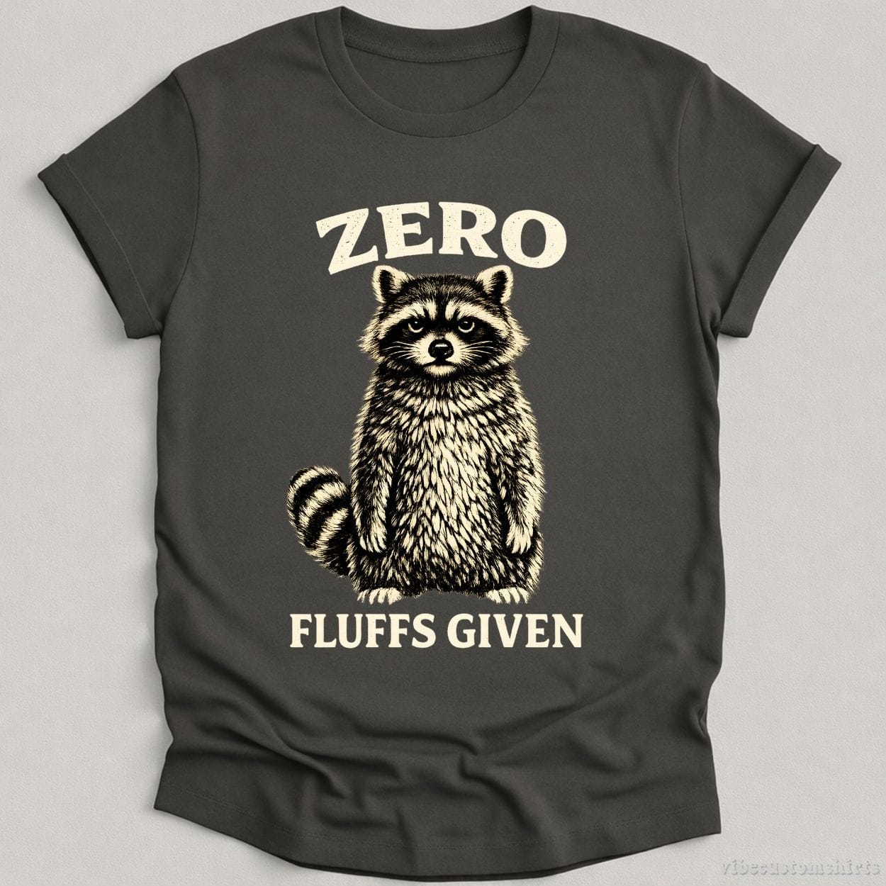 T-Shirt Charcoal / S Zero Fluffs Given Raccoon Shirt