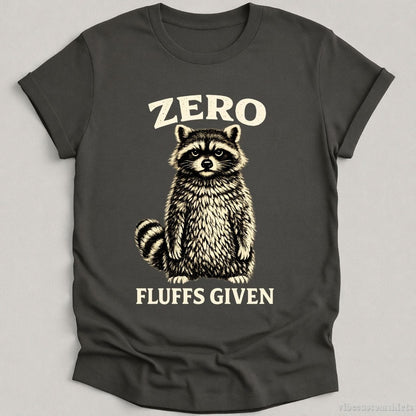 T-Shirt Charcoal / S Zero Fluffs Given Raccoon Shirt