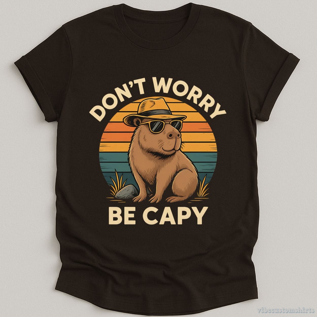 T-Shirt Dark Chocolate / S Don't Worry Be Capy Shirt