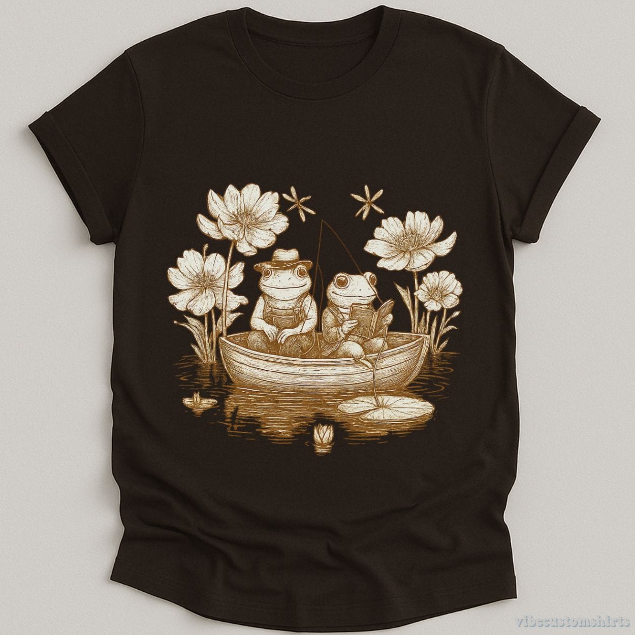 T-Shirt Dark Chocolate / S Frog And Toad Vintage 90s Style Shirt