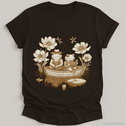 T-Shirt Dark Chocolate / S Frog And Toad Vintage 90s Style Shirt