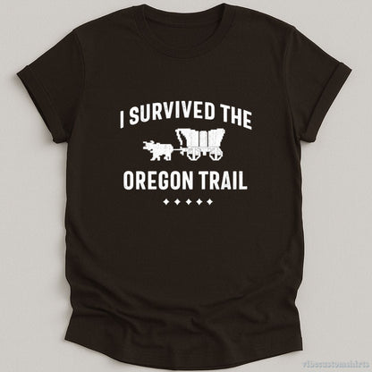 T-Shirt Dark Chocolate / S I Survived The Oregon Trail Retro Shirt