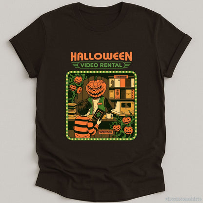 T-Shirt Dark Chocolate / S Retro Halloween Video Rental Shirt