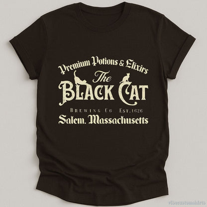 T-Shirt Dark Chocolate / S Salem Black Cat Witchy Shirt