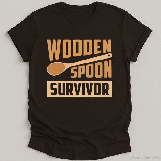 T-Shirt Dark Chocolate / S Wooden Spoon Survivor Funny Vintage Shirt