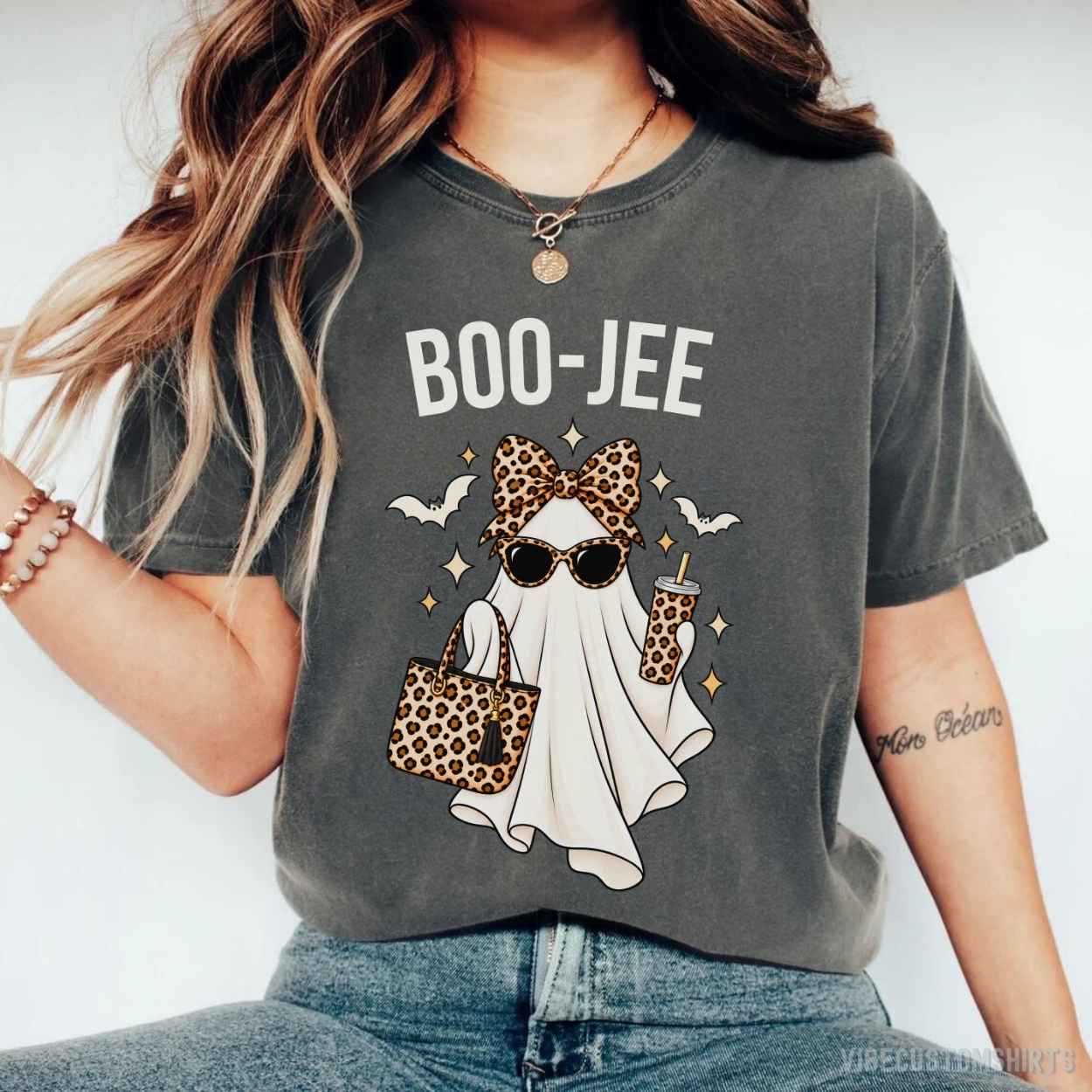 T-Shirt Dark Heather Grey / S Boo-Jee Ghost Halloween Shirt