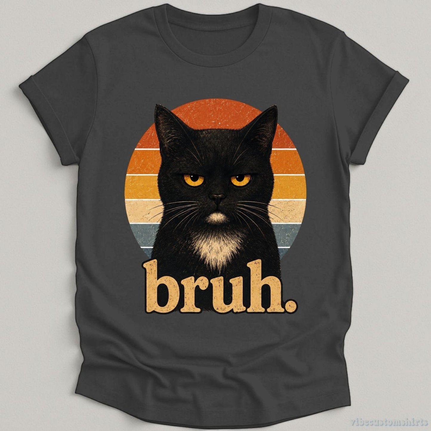 T-Shirt Dark Heather Grey / S Bruh Cat Meme Shirt