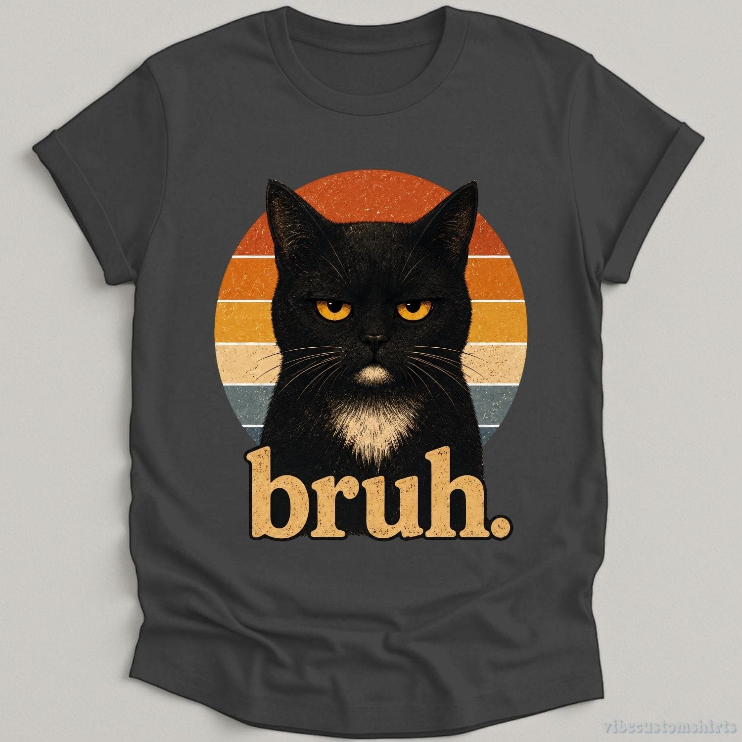 T-Shirt Dark Heather Grey / S Bruh Cat Meme Shirt