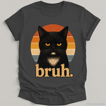 T-Shirt Dark Heather Grey / S Bruh Cat Meme Shirt