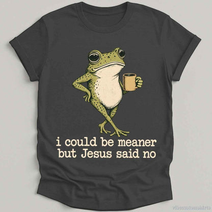 T-Shirt Dark Heather Grey / S I Could Be Meaner But Jesus Said No Shirt