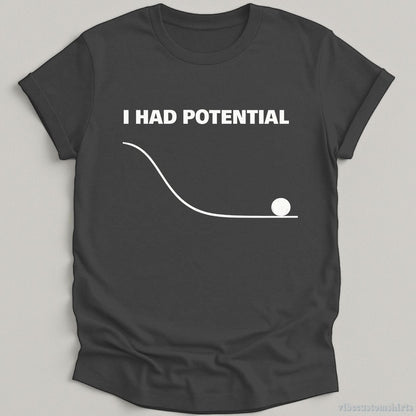 T-Shirt Dark Heather Grey / S I Had Potential Funny Sarcastic Shirt