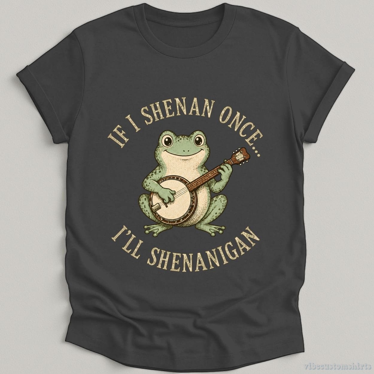 T-Shirt Dark Heather Grey / S If I Shenan Once I'll Shenanigan Frog With Banjo Shirt