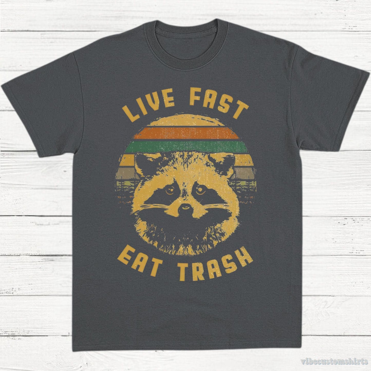 T-Shirt Dark Heather Grey / S Live Fast Eat Trash Shirt