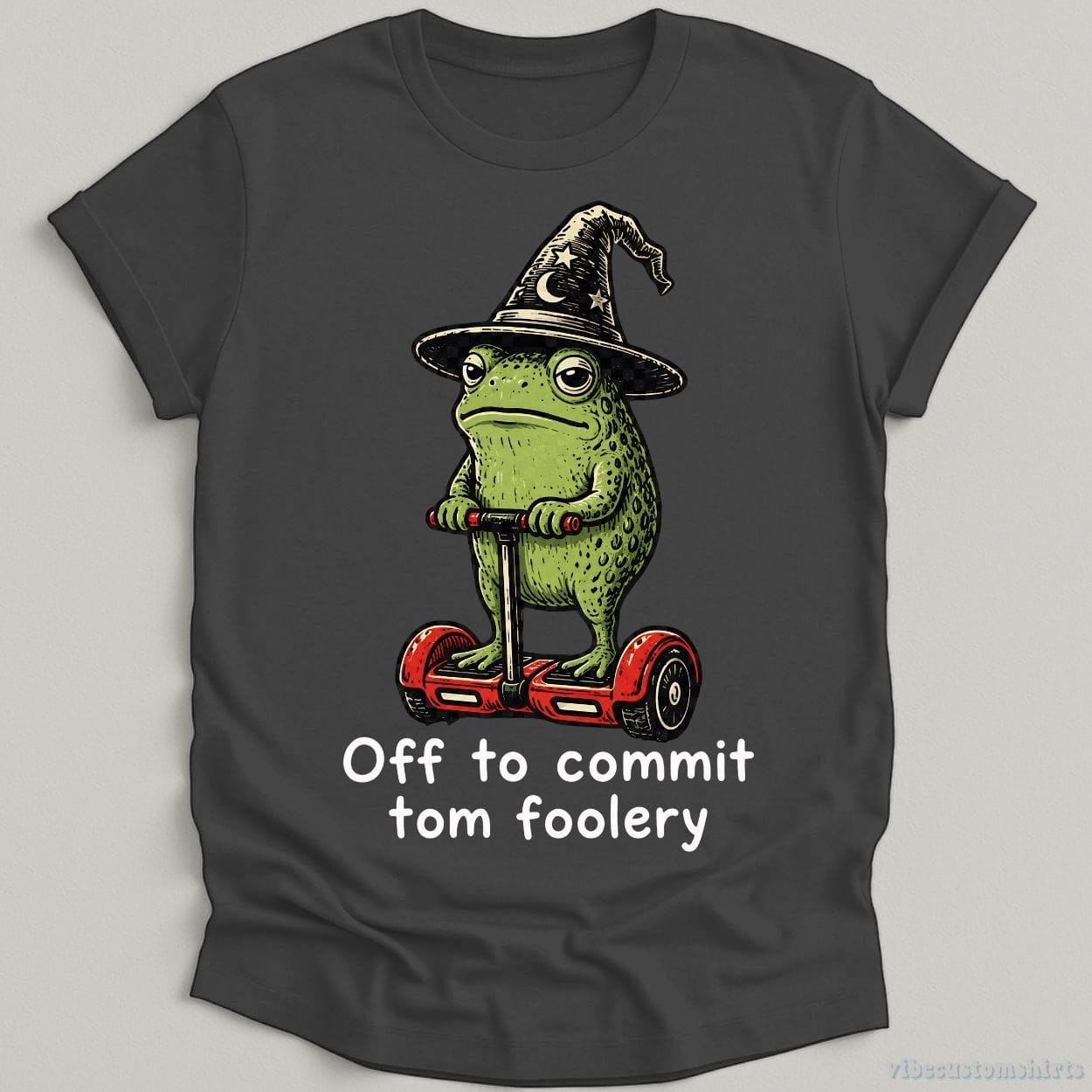 T-Shirt Dark Heather Grey / S Off To Commit Tom Foolery Wizard Frog Shirt