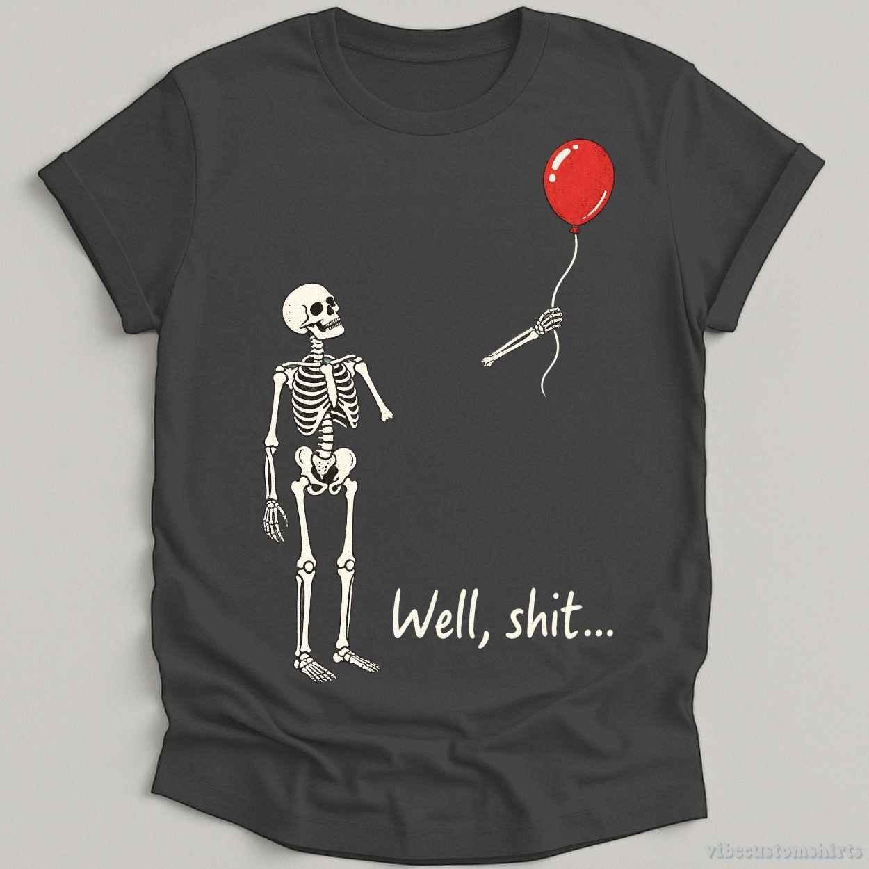 T-Shirt Dark Heather Grey / S Skeleton’s Balloon of Regret Halloween Shirt