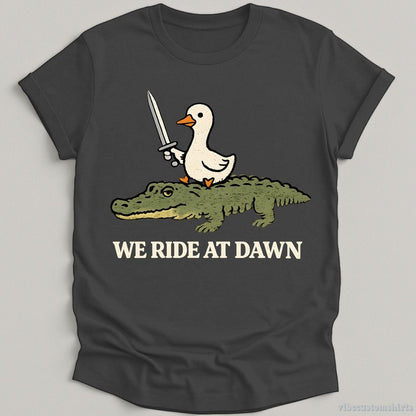 T-Shirt Dark Heather Grey / S We Ride At Dawn Crocodile and Goose Shirt