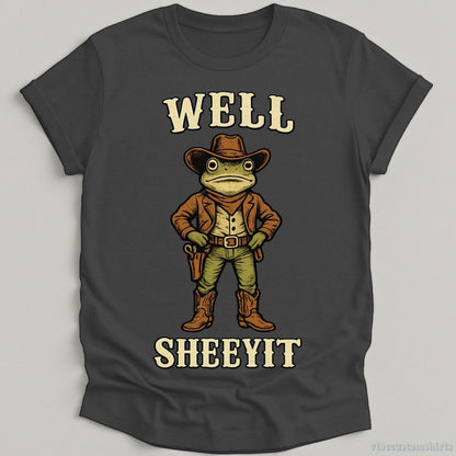 T-Shirt Dark Heather Grey / S Well Sheeyit Vintage Western Frog Shirt