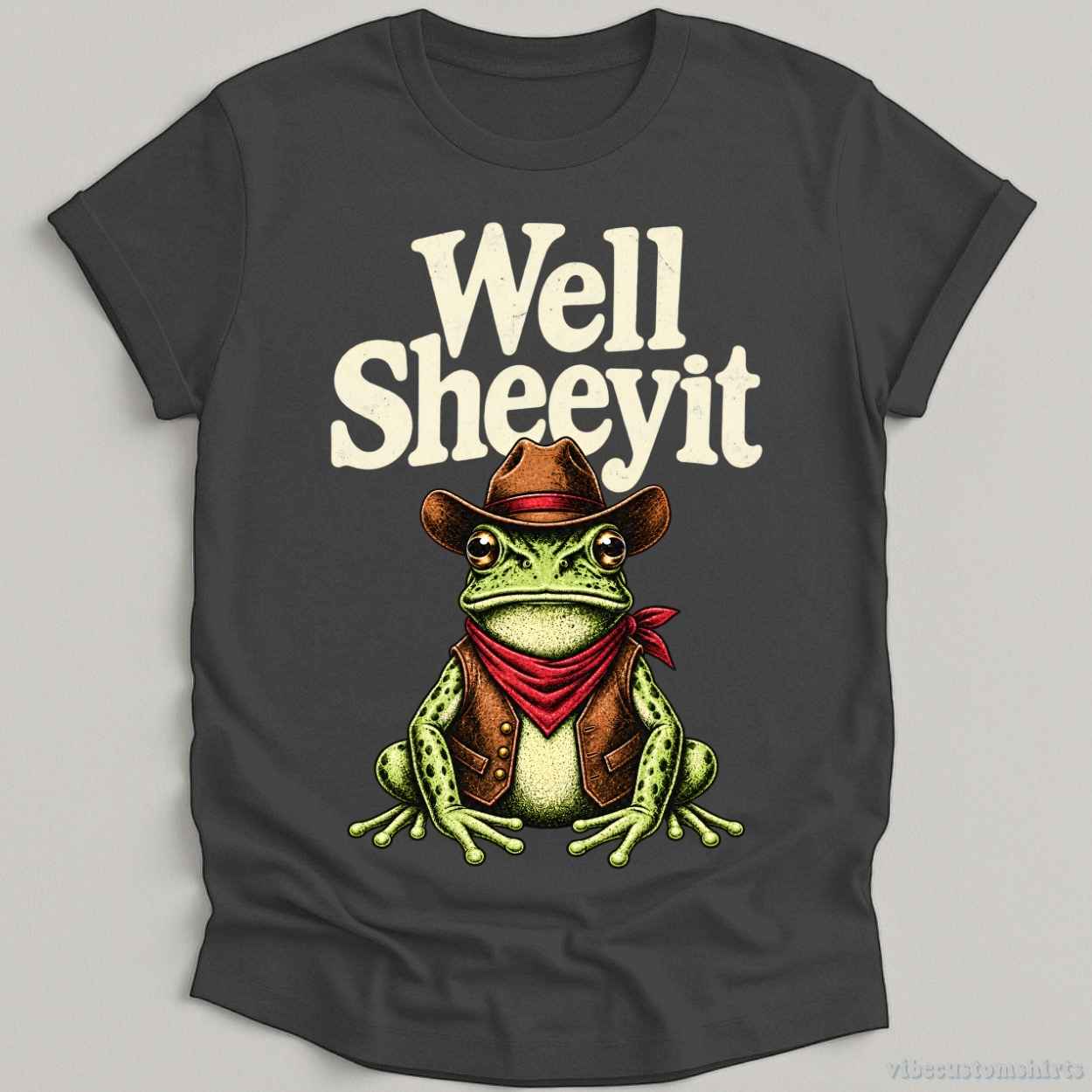 T-Shirt Dark Heather Grey / S Well Sheeyit Western Humor Frog Shirt