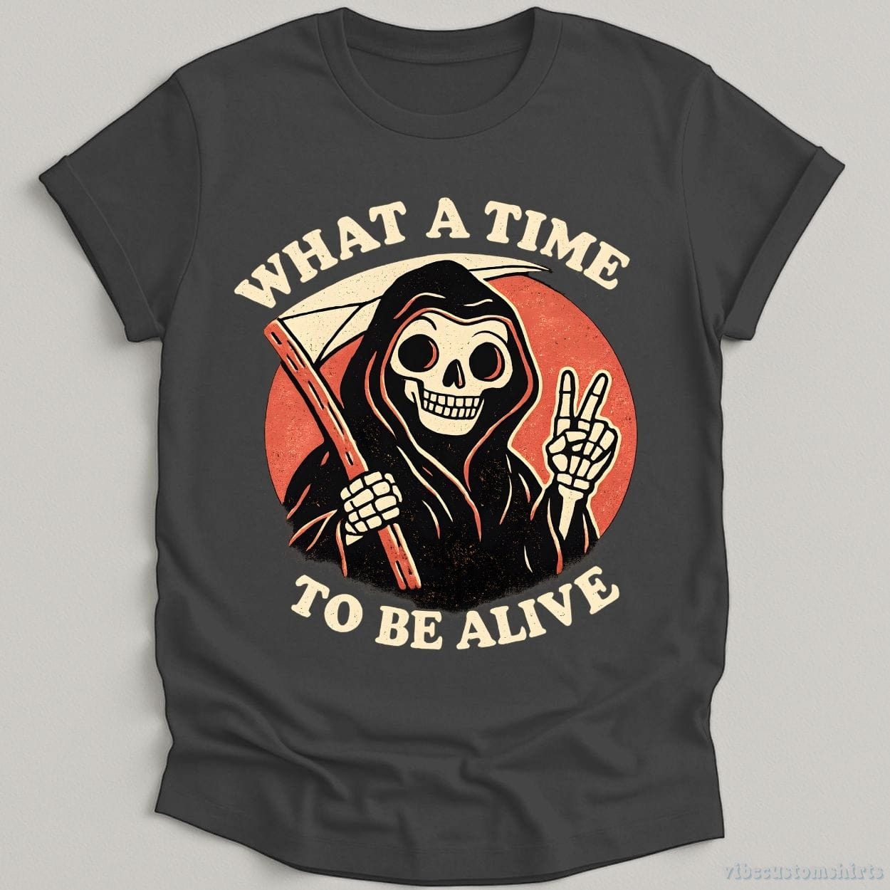 T-Shirt Dark Heather Grey / S What A Time To Be Alive Retro Humor Shirt