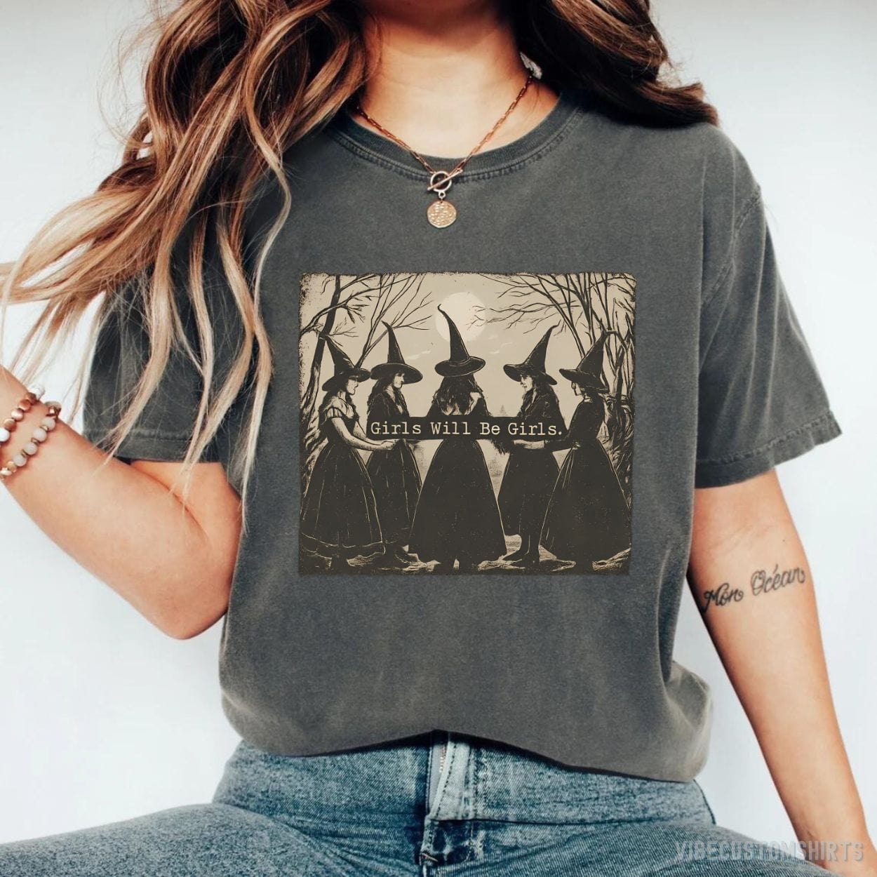 T-Shirt Dark Heather / S Girls Will Be Girls Halloween Shirt