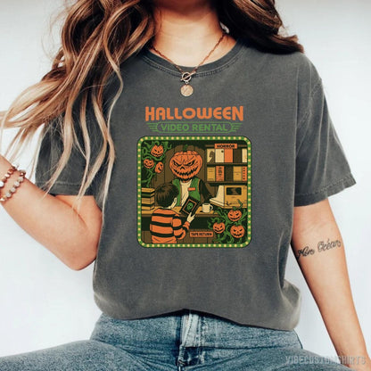 T-Shirt Dark Heather / S Retro Halloween Video Rental Shirt