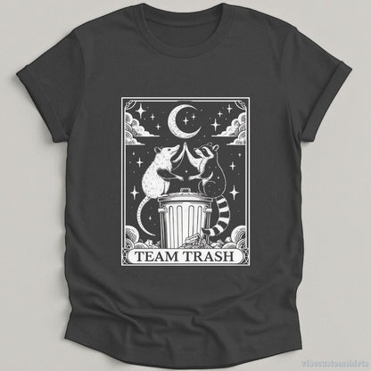 T-Shirt Dark Heather / S Team Trash Funny Possum And Raccoon Tarot Card Shirt