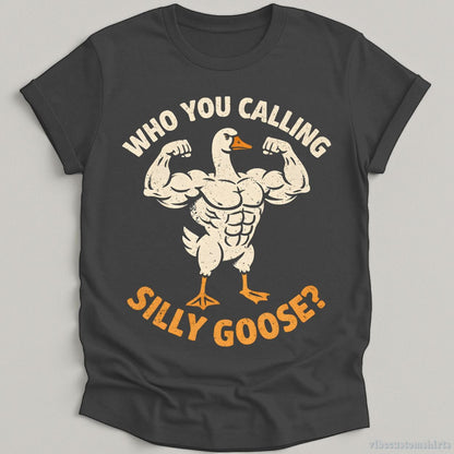 T-Shirt Dark Heather / S Who You Calling Silly Goose Humor Shirt