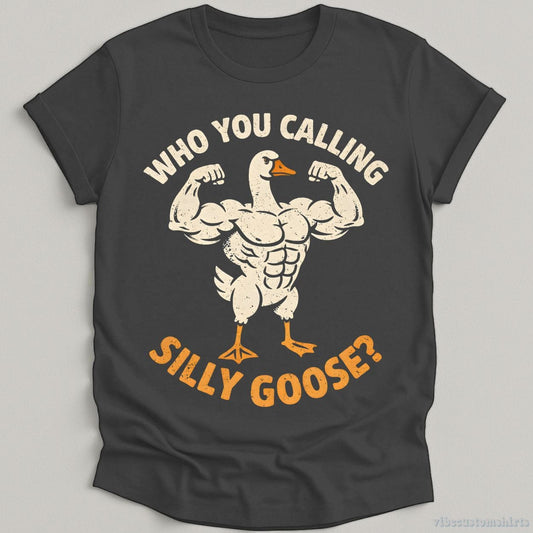 T-Shirt Dark Heather / S Who You Calling Silly Goose Humor Shirt