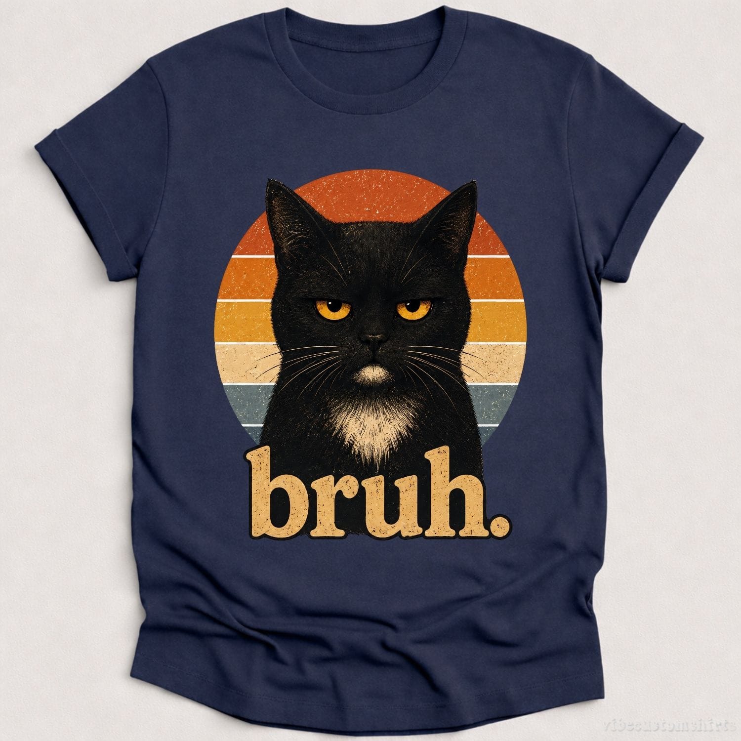 T-Shirt Heather Navy / S Bruh Cat Meme Shirt