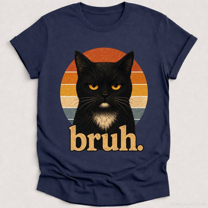 T-Shirt Heather Navy / S Bruh Cat Meme Shirt