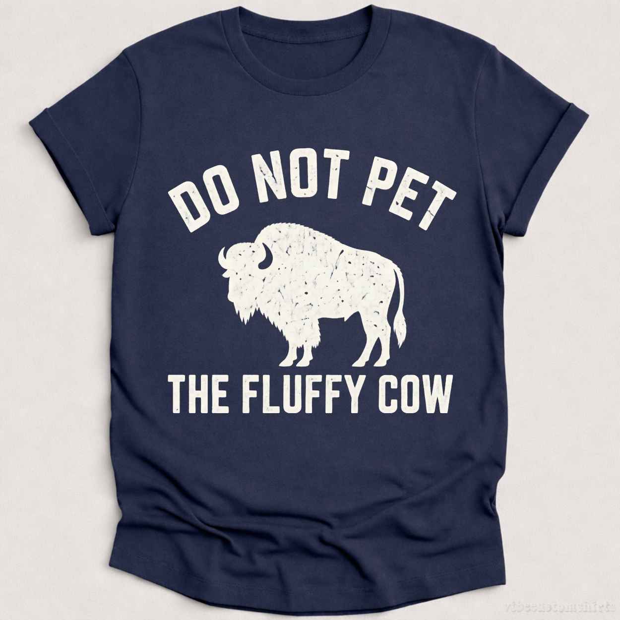 T-Shirt Heather Navy / S Do Not Pet The Fluffy Cow Vintage Shirt