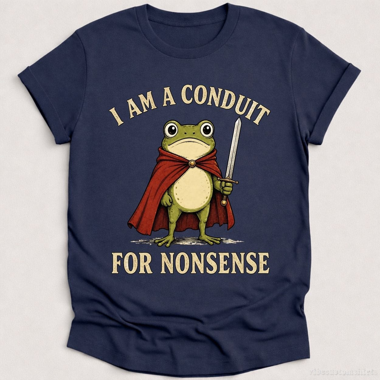 T-Shirt Heather Navy / S I Am A Conduit For Nonsense Frog Knight Shirt
