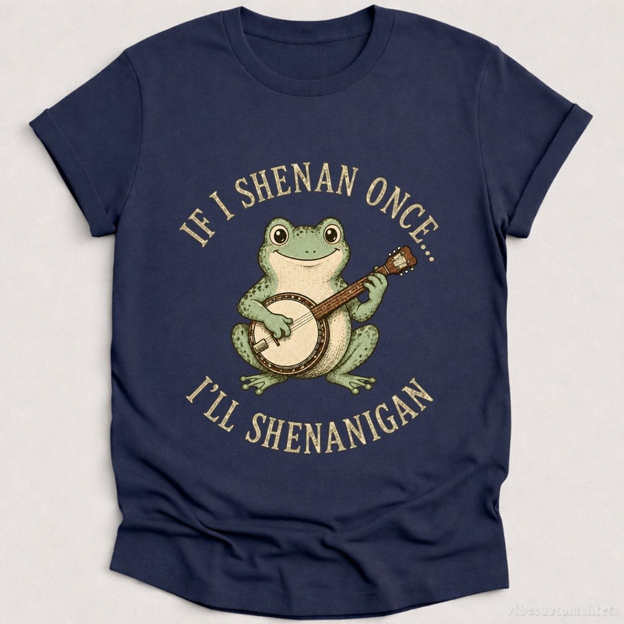 T-Shirt Heather Navy / S If I Shenan Once I'll Shenanigan Frog With Banjo Shirt