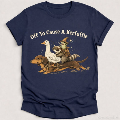 T-Shirt Heather Navy / S Off To Cause A Kerfuffle Funny Animal Adventure Shirt
