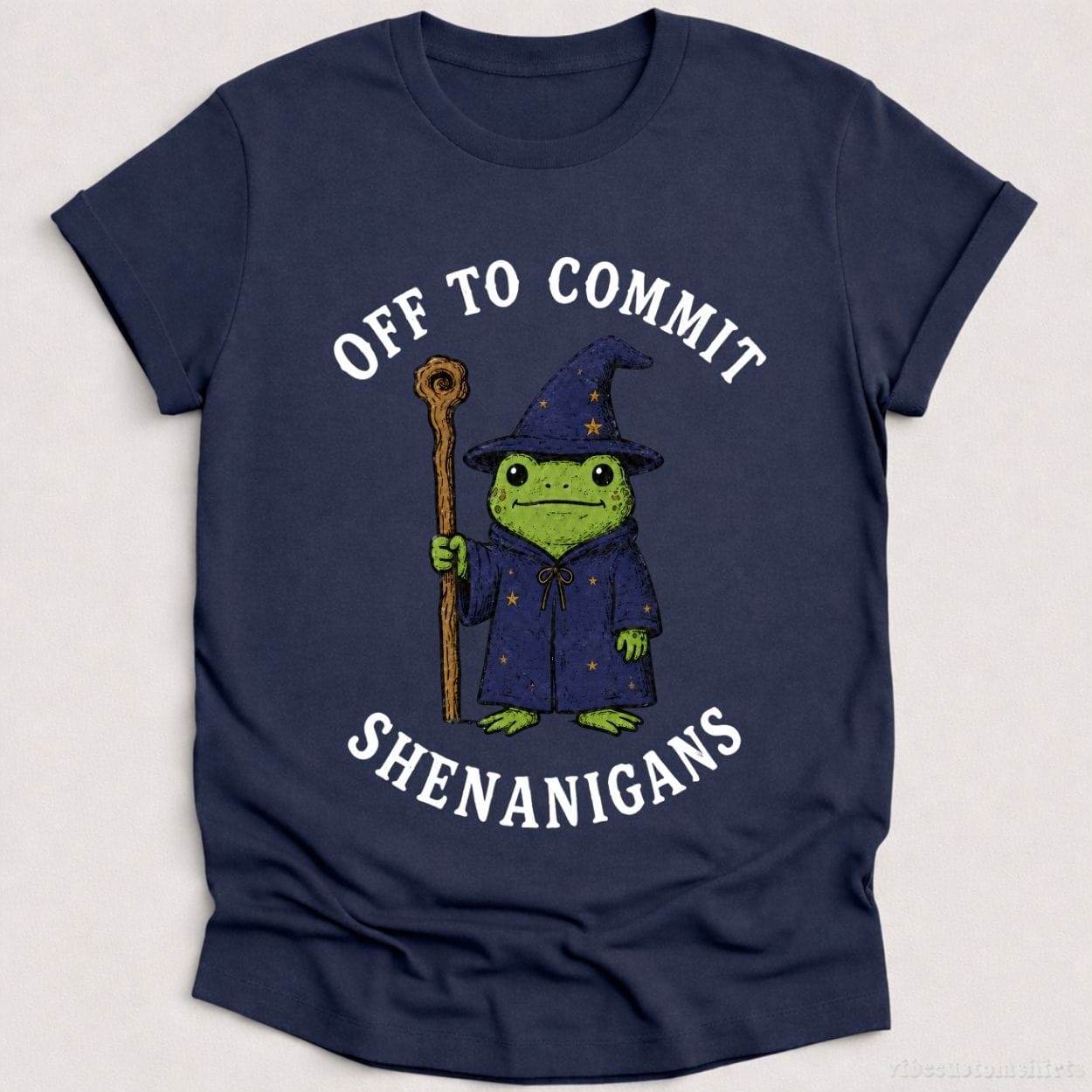 T-Shirt Heather Navy / S Off To Commit Shenanigans Wizard Frog Shirt