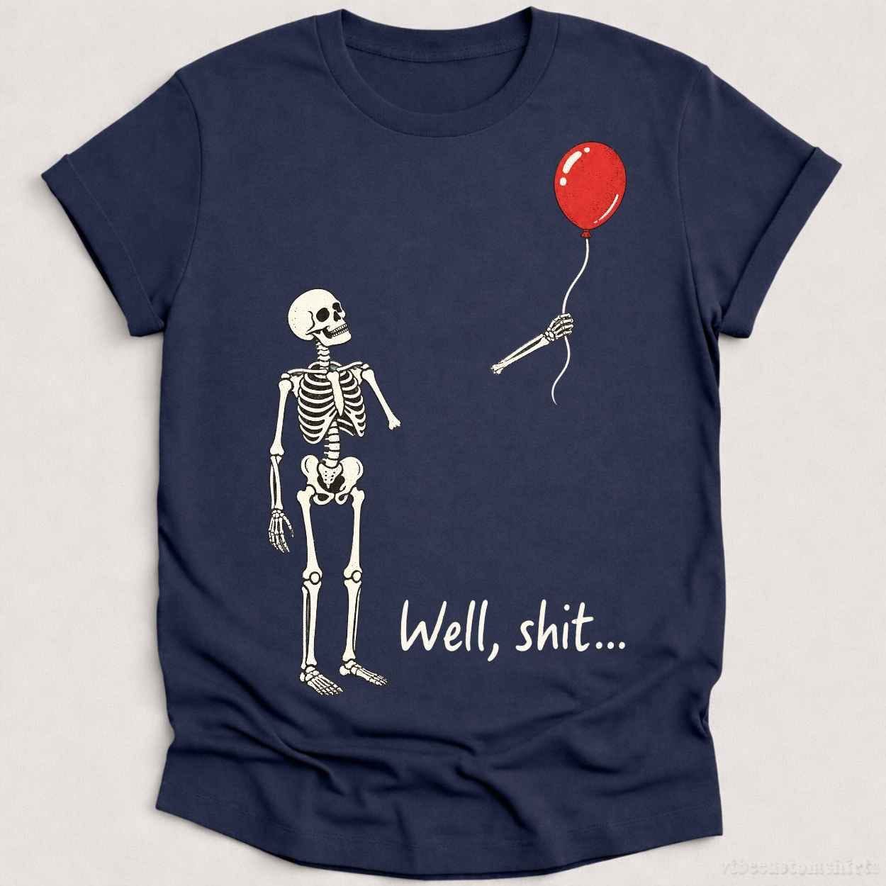 T-Shirt Heather Navy / S Skeleton’s Balloon of Regret Halloween Shirt