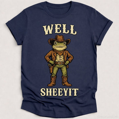 T-Shirt Heather Navy / S Well Sheeyit Vintage Western Frog Shirt